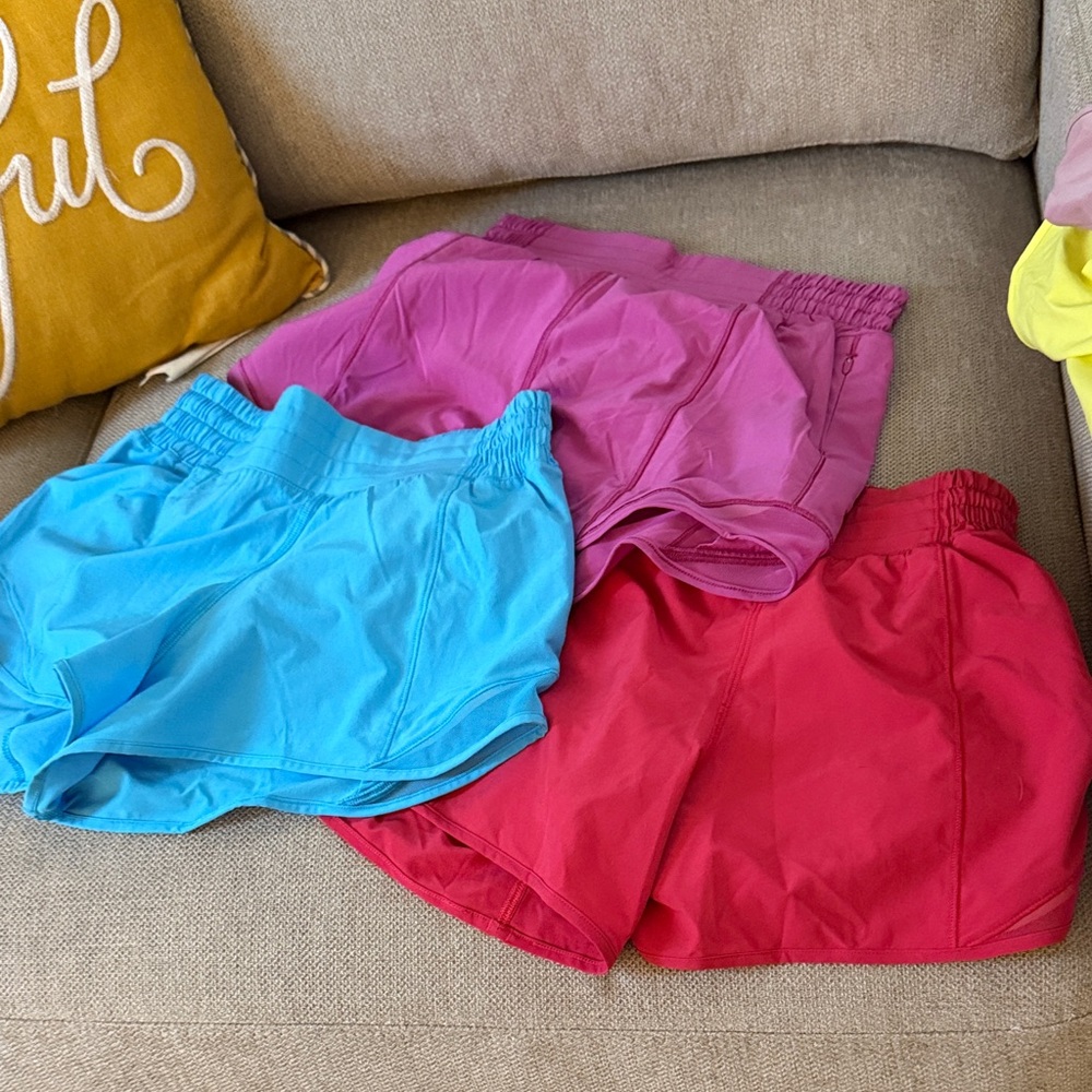 lululemon athletica Women's Athletic Shorts - lot of 6 Blue, Purple, Red